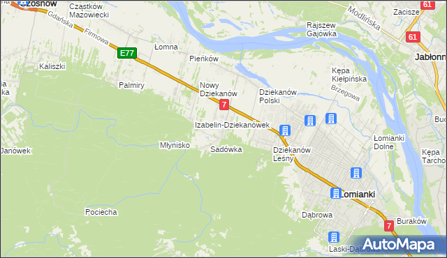 mapa Sadowa gmina Łomianki, Sadowa gmina Łomianki na mapie Targeo