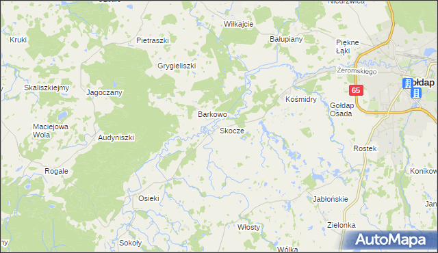 mapa Skocze gmina Gołdap, Skocze gmina Gołdap na mapie Targeo