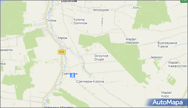 mapa Skrzynice Drugie, Skrzynice Drugie na mapie Targeo