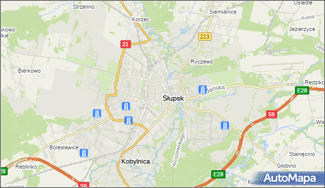 mapa Słupska, Słupsk na mapie Targeo