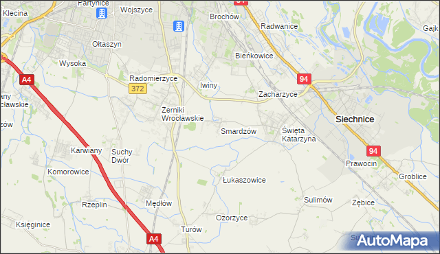 mapa Smardzów gmina Siechnice, Smardzów gmina Siechnice na mapie Targeo