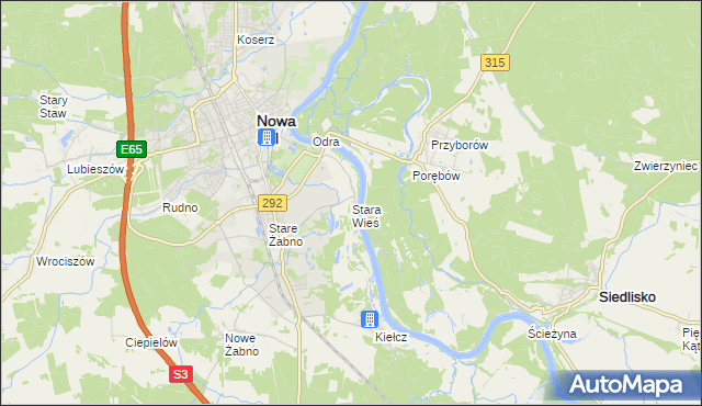 mapa Stara Wieś gmina Nowa Sól, Stara Wieś gmina Nowa Sól na mapie Targeo