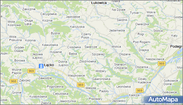 mapa Szczereż, Szczereż na mapie Targeo