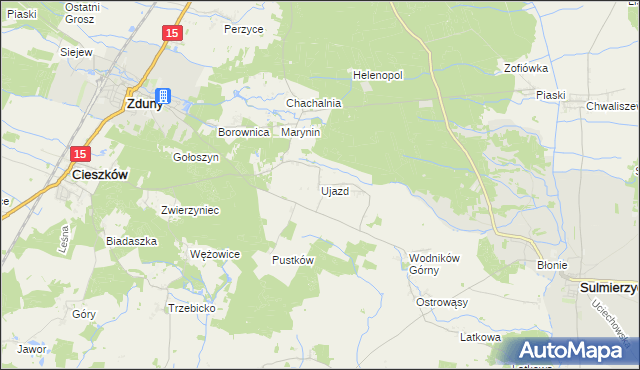 mapa Ujazd gmina Cieszków, Ujazd gmina Cieszków na mapie Targeo