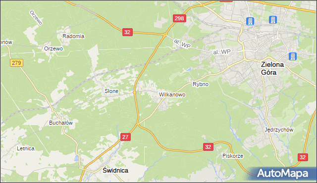 mapa Wilkanowo gmina Świdnica, Wilkanowo gmina Świdnica na mapie Targeo