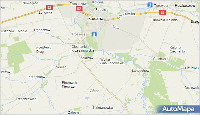 mapa Wólka Łańcuchowska, Wólka Łańcuchowska na mapie Targeo