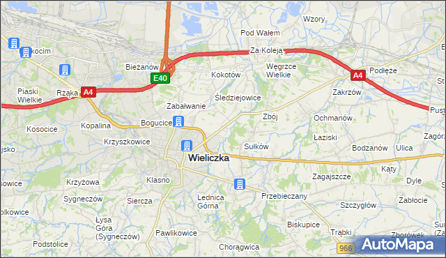 mapa Zabawa gmina Wieliczka, Zabawa gmina Wieliczka na mapie Targeo