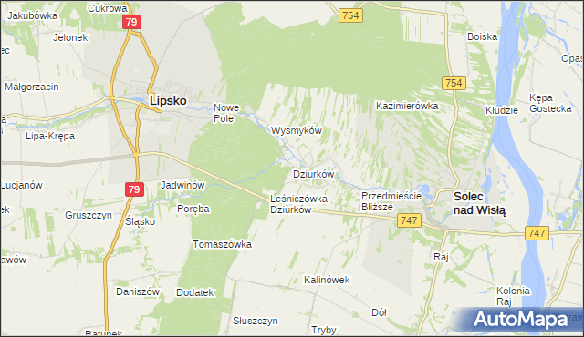 mapa Dziurków, Dziurków na mapie Targeo