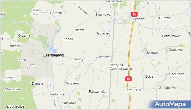 mapa Golimowo, Golimowo na mapie Targeo