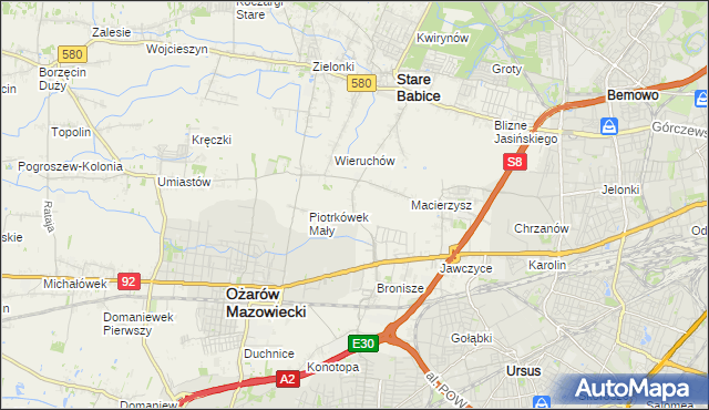 mapa Piotrkówek Duży, Piotrkówek Duży na mapie Targeo