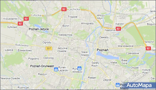 mapa Święty Wojciech gmina Poznań, Święty Wojciech gmina Poznań na mapie Targeo
