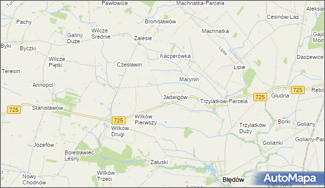 mapa Jadwigów gmina Błędów, Jadwigów gmina Błędów na mapie Targeo