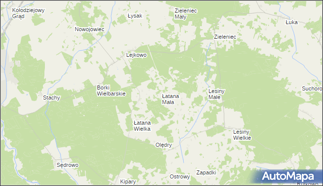 mapa Łatana Mała, Łatana Mała na mapie Targeo