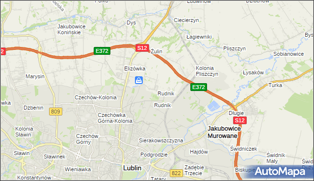 mapa Rudnik gmina Wólka, Rudnik gmina Wólka na mapie Targeo