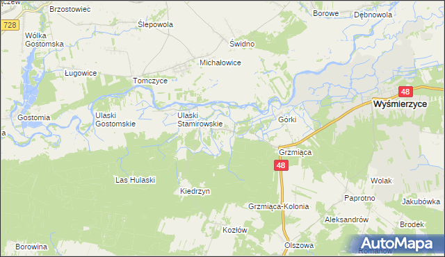 mapa Ulaski Grzmiąckie, Ulaski Grzmiąckie na mapie Targeo