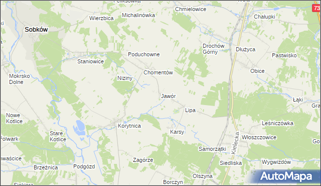 mapa Jawór, Jawór na mapie Targeo