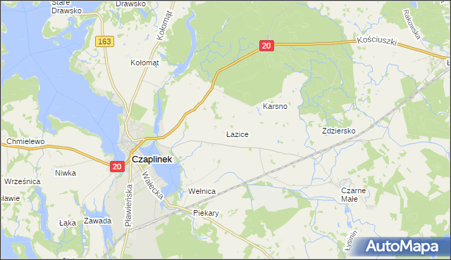 mapa Łazice, Łazice na mapie Targeo