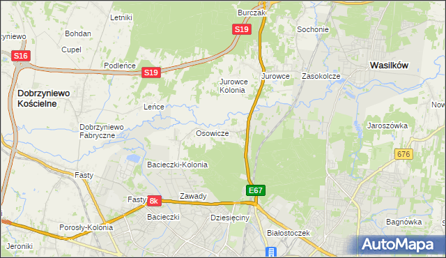 mapa Sielachowskie, Sielachowskie na mapie Targeo