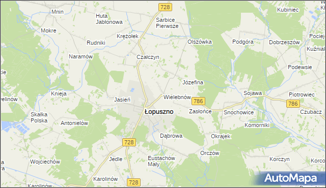 mapa Wielebnów, Wielebnów na mapie Targeo