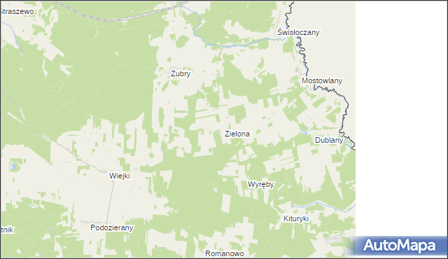 mapa Zielona gmina Gródek, Zielona gmina Gródek na mapie Targeo