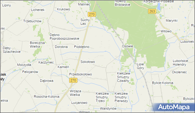 mapa Zwierzchociny, Zwierzchociny na mapie Targeo