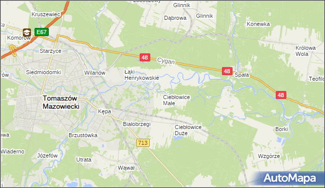 mapa Ciebłowice Małe, Ciebłowice Małe na mapie Targeo