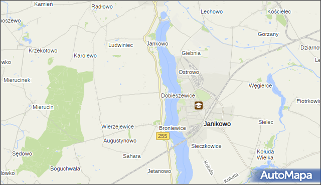 mapa Dobieszewice, Dobieszewice na mapie Targeo