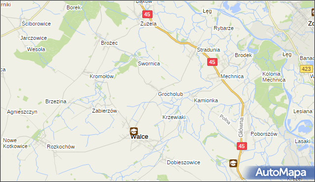mapa Grocholub, Grocholub na mapie Targeo