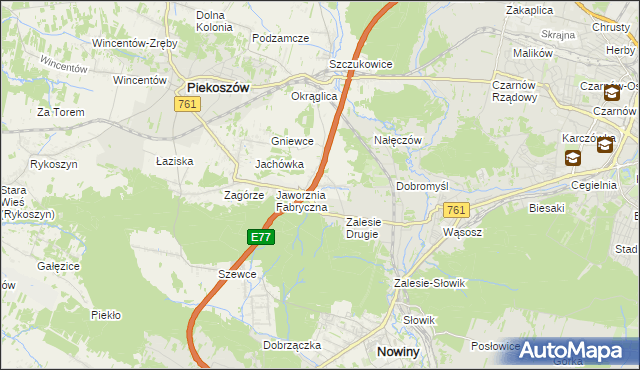 mapa Janów gmina Piekoszów, Janów gmina Piekoszów na mapie Targeo