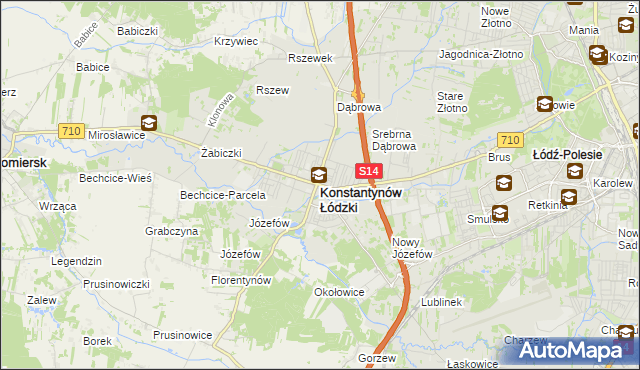 mapa Konstantynów Łódzki, Konstantynów Łódzki na mapie Targeo