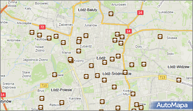 mapa Łodzi, Łódź na mapie Targeo