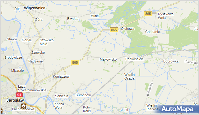 mapa Makowisko gmina Jarosław, Makowisko gmina Jarosław na mapie Targeo