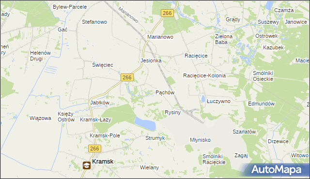 mapa Pąchów, Pąchów na mapie Targeo