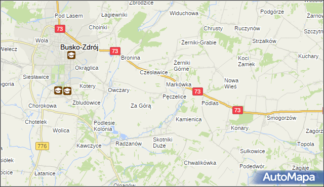 mapa Pęczelice, Pęczelice na mapie Targeo