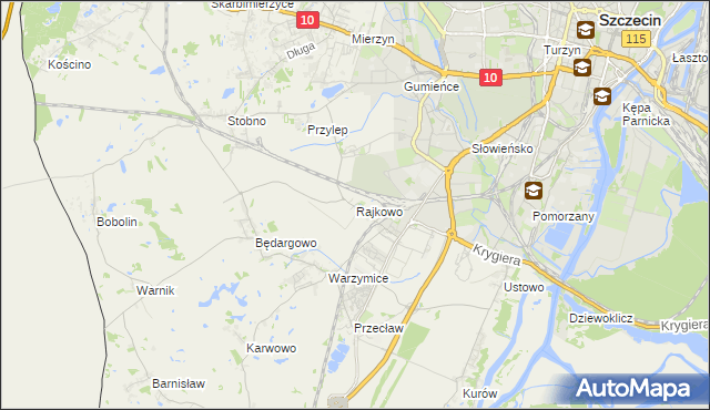 mapa Rajkowo, Rajkowo na mapie Targeo