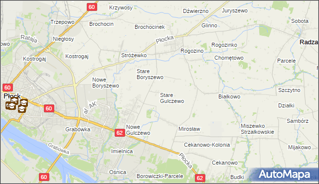 mapa Stare Gulczewo, Stare Gulczewo na mapie Targeo