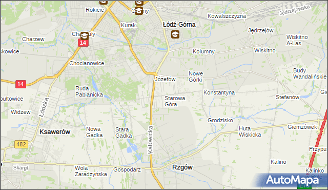 mapa Starowa Góra, Starowa Góra na mapie Targeo