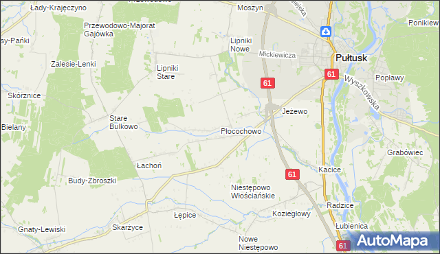 mapa Płocochowo, Płocochowo na mapie Targeo