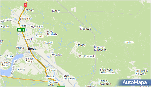 mapa Kitowiny, Kitowiny na mapie Targeo