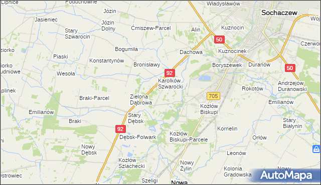 mapa Antoniew gmina Nowa Sucha, Antoniew gmina Nowa Sucha na mapie Targeo