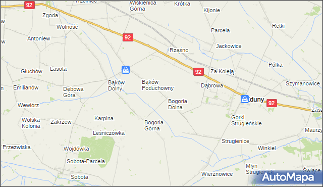 mapa Bogoria Pofolwarczna, Bogoria Pofolwarczna na mapie Targeo