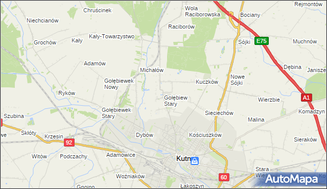 mapa Gołębiew Stary, Gołębiew Stary na mapie Targeo