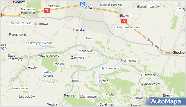 mapa Jankowice gmina Jeżów, Jankowice gmina Jeżów na mapie Targeo