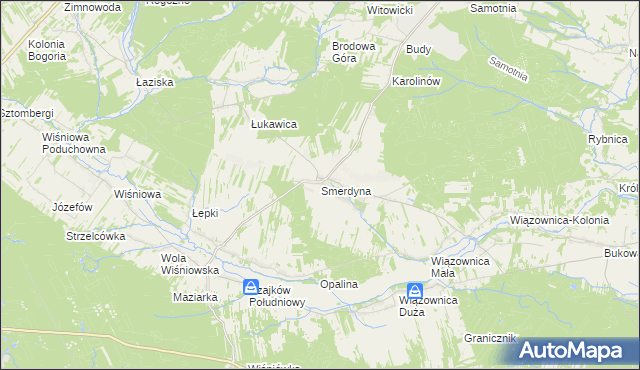 mapa Smerdyna, Smerdyna na mapie Targeo