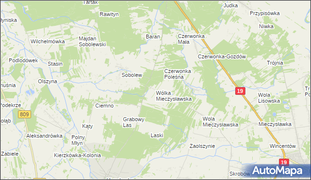 mapa Wólka Mieczysławska, Wólka Mieczysławska na mapie Targeo