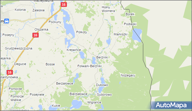 mapa Berżniki, Berżniki na mapie Targeo