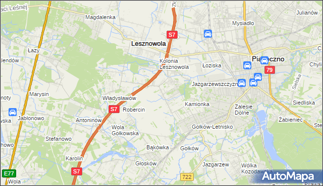 mapa Bobrowiec gmina Piaseczno, Bobrowiec gmina Piaseczno na mapie Targeo