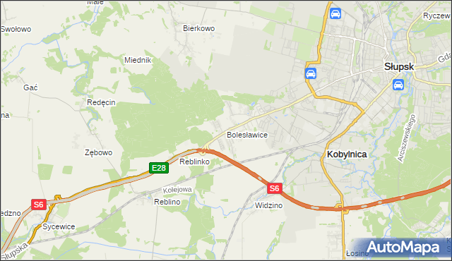 mapa Bolesławice gmina Kobylnica, Bolesławice gmina Kobylnica na mapie Targeo