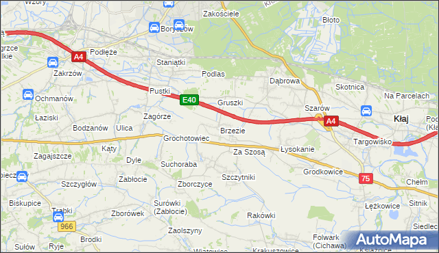 mapa Brzezie gmina Kłaj, Brzezie gmina Kłaj na mapie Targeo