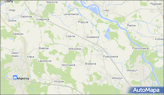 mapa Brzezinka Średzka, Brzezinka Średzka na mapie Targeo